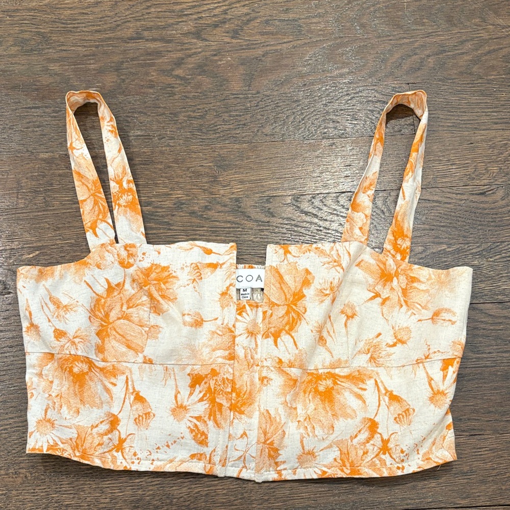 Orange Floral Women's Top